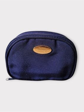 DIOR Vintage Midnight Blue Toiletry Bag with Gold Accent